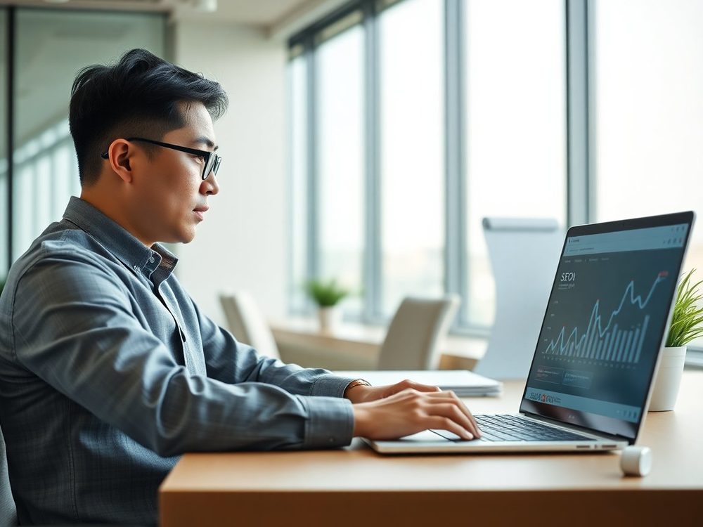 korean seo analytics laptop