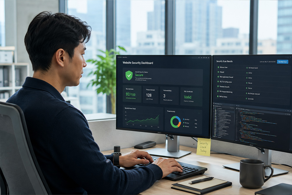 korean small business owner self managing website