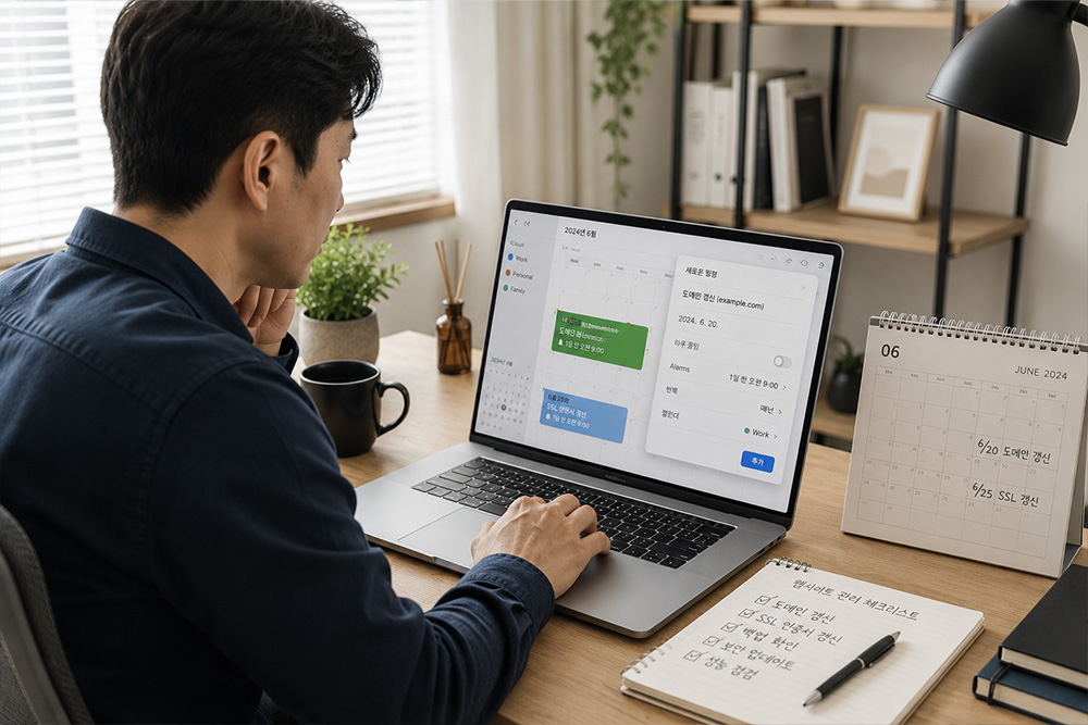 domain renewal calendar reminder korean